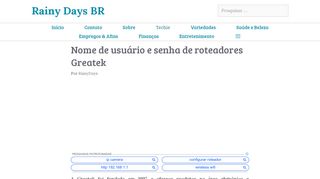 
                            6. Nome de usuário e senha de roteadores Greatek - IP ...