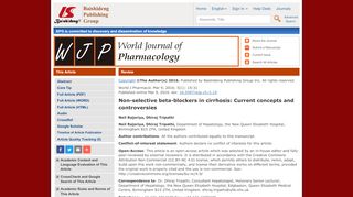 
                            9. Non-selective beta-blockers in cirrhosis: Current concepts and ...