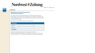 
                            8. Nordwest-Zeitung :: Online-Geschäftsstelle :: Anmeldung