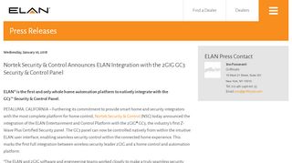 
                            7. Nortek Security & Control Announces ELAN Integration with the 2GIG ...