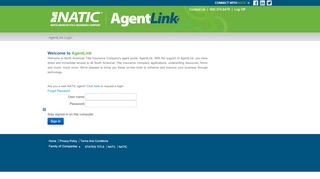 
                            7. North American Title Insurance Company - AgentLink Login