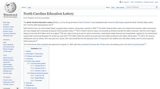 
                            4. North Carolina Education Lottery - Wikipedia