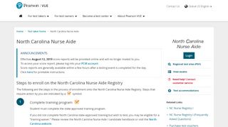 
                            11. North Carolina Nurse Aide :: Pearson VUE