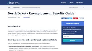 
                            5. North Dakota Unemployment Benefits Guide - Eligibility.com