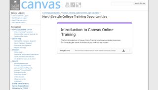 
                            9. North Seattle College Training Opportunities - CANVAS - Google Sites