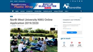 
                            3. North West University NWU Online Application 2019/2020 ...