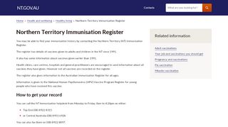 
                            9. Northern Territory Immunisation Register - …