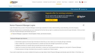 
                            5. Norton Password Manager Logins - support.norton.com