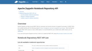
                            4. Notebook Repository API - Apache Zeppelin