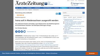 
                            5. Notfallmanagement: Ivena soll in Niedersachsen …