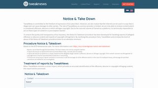 
                            6. Notice & Take Down | TweakNews