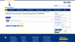 
                            5. Notification to the Participants - Supplier Registration ... - Kenya Power