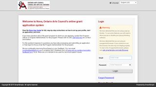 
                            7. Nova, Ontario Arts Council's online grant application system