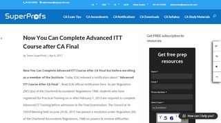 
                            8. Now You Can Complete Advanced ITT Course after CA Final