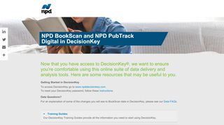 
                            1. NPD BookScan and NPD PubTrack Digital in DecisionKey ...