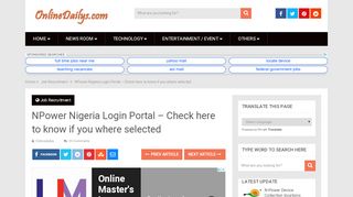 
                            3. NPower Nigeria Login Portal - Check here to know if you ...