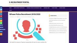 
                            9. NPower Police Recruitment 2019/2020 E-Recruitment Portal