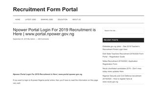 
                            6. Npower Portal Login For 2019 Recruitment is Here | www ...