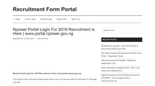 
                            7. Npower Portal Login For 2019 Recruitment is Here | www.portal ...
