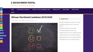 
                            8. NPower Shortlisted Candidates 2019/2020 E-Recruitment Portal