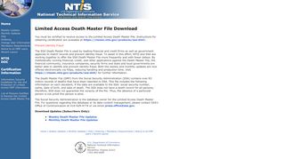 
                            1. NTIS: Limited Access Death Master File Download