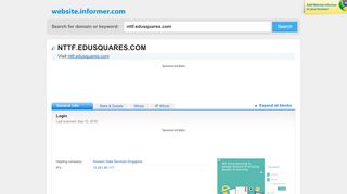 
                            1. nttf.edusquares.com at Website Informer. Login. Visit Nttf Edusquares.