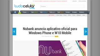 
                            9. Nubank anuncia aplicativo oficial para Windows Phone e W10 ...