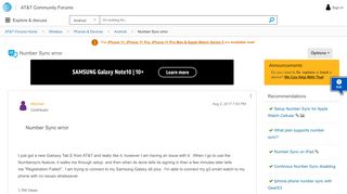 
                            7. Number Sync error - AT&T Community