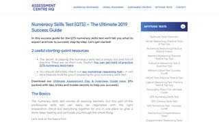 
                            8. Numeracy Skills Test (QTS) - The 2019 Success Guide