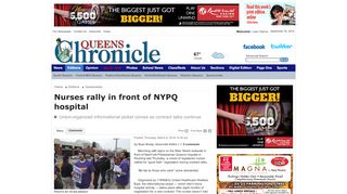 
                            7. Nurses rally in front of NYPQ hospital - Queens Chronicle: Queenswide