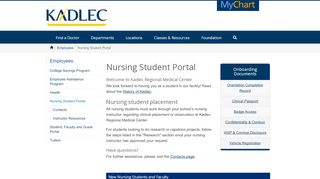 
                            4. Nursing Student Portal | Kadlec