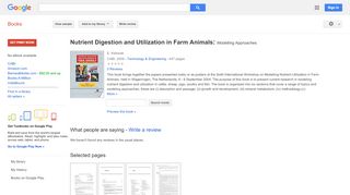 
                            9. Nutrient Digestion and Utilization in Farm Animals: Modelling Approaches