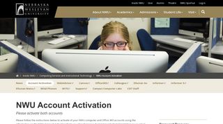 
                            4. NWU Account Activation | Nebraska Wesleyan University