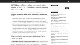 
                            8. NWU Potchefstroom Campus Application Form 2019/2020 ...