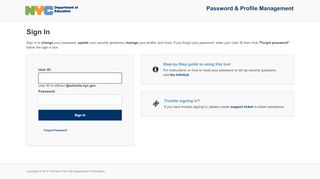 
                            6. NYC DOE Password & Profile Management - Sign In