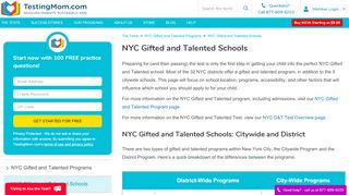 
                            7. NYC Gifted and Talented Schools - TestingMom.com