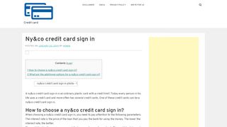 
                            6. Ny&co credit card sign in - Credit card - …
