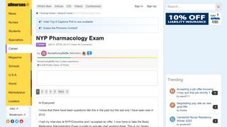 
                            6. NYP Pharmacology Exam - General Career - allnurses
