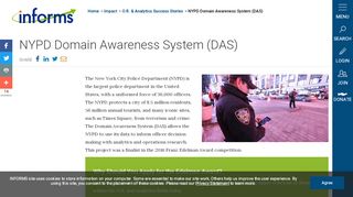 
                            8. NYPD Domain Awareness System (DAS) - INFORMS