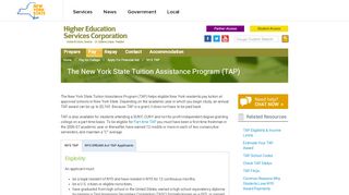 
                            5. NYS Higher Education Services Corporation - NYS TAP