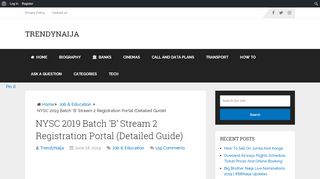 
                            9. NYSC 2019 Batch 'B' Stream 2 Registration Portal (Detailed Guide ...