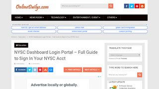 
                            5. NYSC Dashboard Login Portal – Full Guide to Sign In Your …