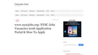 
                            5. NYSC Jobs Vacancies 2018 Application Portal - Calender Gist