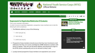 
                            10. NYSC - Mobilization Requirements