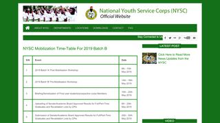 
                            8. NYSC - Mobilization Timetable