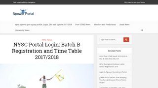 
                            7. NYSC Portal Login: Batch B Registration and …