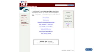 
                            3. NYSED:IRS:Information and Report Services