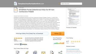 
                            7. NYSERDA Portal (Salesforce) FAQs for NY-Sun Contractors Fill ...