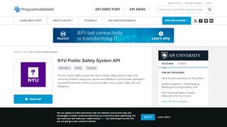 
                            5. NYU Public Safety System API | ProgrammableWeb