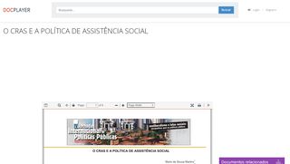 
                            9. O CRAS E A POLÍTICA DE ASSISTÊNCIA SOCIAL - PDF